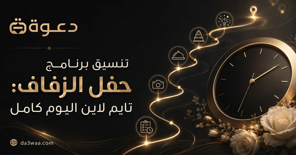تنسيق برنامج حفل الزفاف: تايم لاين اليوم كامل
