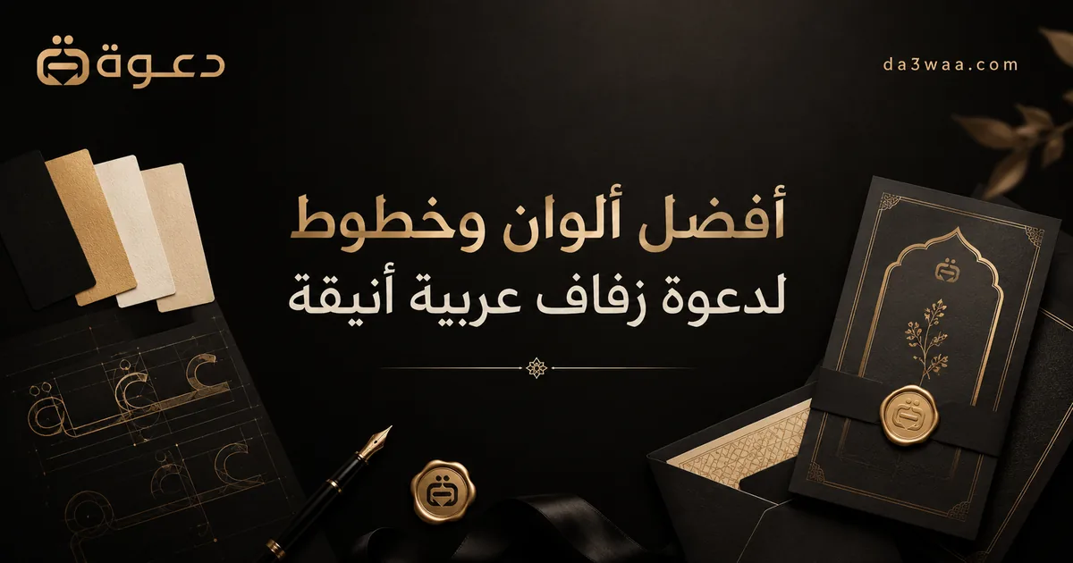 أفضل ألوان وخطوط لدعوة زفاف عربية أنيقة